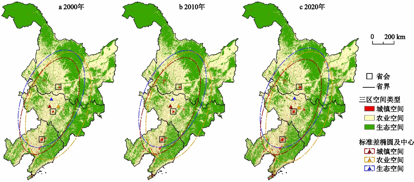 东北地区“三区空间”格局演化特征及驱动机制